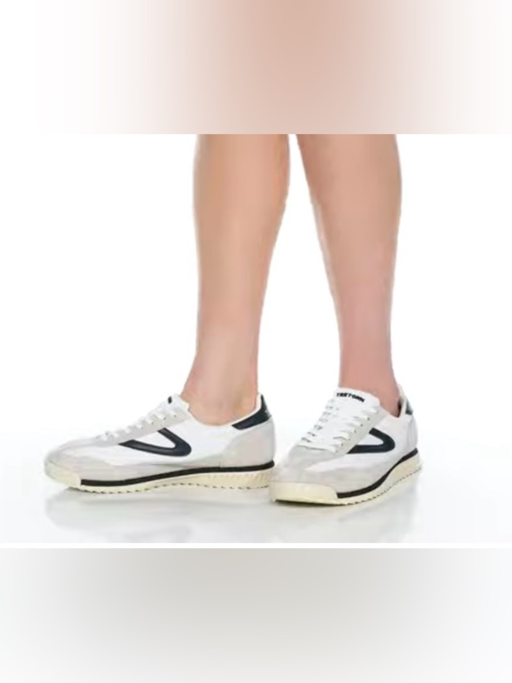 Anthropologie Tretorn Rawlins sneakers in white and navy only size 10